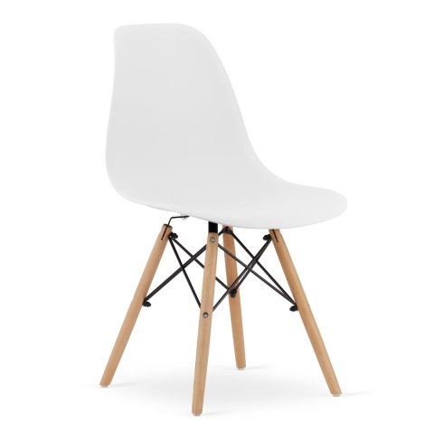Zestaw stół prostokątny TESSA 120x60 dąb + 4 krzesła OSAKA białe Zestaw stół prostokątny TESSA 120x60 dąb + 4 krzesła OSAKA białe