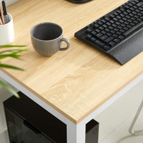 Zestaw stół prostokątny TESSA 120x60 dąb + 4 krzesła OSAKA białe Zestaw stół prostokątny TESSA 120x60 dąb + 4 krzesła OSAKA białe
