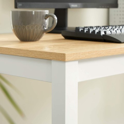 Zestaw stół prostokątny TESSA 120x60 dąb + 4 krzesła OSAKA białe Zestaw stół prostokątny TESSA 120x60 dąb + 4 krzesła OSAKA białe