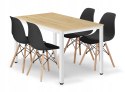 Zestaw stół prostokątny TESSA 120x60 dąb + 4 krzesła OSAKA czarne Zestaw stół prostokątny TESSA 120x60 dąb + 4 krzesła OSAKA czarne
