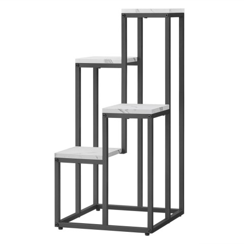 Regał kwietnik 4 półki - marmur / nogi czarne Regał kwietnik 4 półki - marmur / nogi czarne
