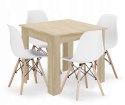 Zestaw stół kwadratowy 80x80 dąb sonoma + 4 krzesła OSAKA białe Zestaw stół kwadratowy 80x80 dąb sonoma + 4 krzesła OSAKA białe