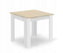 Zestaw stół kwadratowy 80x80 dąb sonoma + 4 krzesła OSAKA białe Zestaw stół kwadratowy 80x80 dąb sonoma + 4 krzesła OSAKA białe