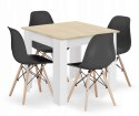 Zestaw stół kwadratowy 80x80 dąb sonoma + 4 krzesła OSAKA czarne Zestaw stół kwadratowy 80x80 dąb sonoma + 4 krzesła OSAKA czarne