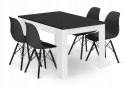 Zestaw stół prostokątny 120x80 czarno-biały + 4 krzesła OSAKA czarne Zestaw stół prostokątny 120x80 czarno-biały + 4 krzesła OSAKA czarne