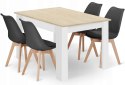 Zestaw stół prostokątny 120x80 dąb sonoma + 4 krzesła MARK czarne Zestaw stół prostokątny 120x80 dąb sonoma + 4 krzesła MARK czarne