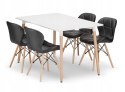 Zestaw stół prostokątny ADRIA 120x80 biały + 4 krzesła LAGO czarne Zestaw stół prostokątny ADRIA 120x80 biały + 4 krzesła LAGO czarne