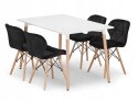 Zestaw stół prostokątny ADRIA 120x80 biały + 4 krzesła LAGO czarne Zestaw stół prostokątny ADRIA 120x80 biały + 4 krzesła LAGO czarne
