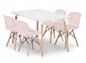 Zestaw stół prostokątny ADRIA 120x80 biały + 4 krzesła LAGO różowe Zestaw stół prostokątny ADRIA 120x80 biały + 4 krzesła LAGO różowe