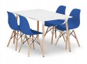 Zestaw stół prostokątny ADRIA 120x80 biały + 4 krzesła OSAKA niebieskie Zestaw stół prostokątny ADRIA 120x80 biały + 4 krzesła OSAKA niebieskie
