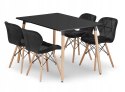 Zestaw stół prostokątny ADRIA 120x80 czarny + 4 krzesła LAGO czarne Zestaw stół prostokątny ADRIA 120x80 czarny + 4 krzesła LAGO czarne