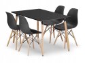 Zestaw stół prostokątny ADRIA 120x80 czarny + 4 krzesła OSAKA czarne Zestaw stół prostokątny ADRIA 120x80 czarny + 4 krzesła OSAKA czarne