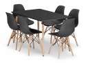 Zestaw stół prostokątny ADRIA 120x80 czarny + 6 krzeseł OSAKA czarne Zestaw stół prostokątny ADRIA 120x80 czarny + 6 krzeseł OSAKA czarne