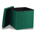 Pufa składana L z guzikami - 38x38x38cm aksamit zielona Pufa składana L z guzikami - 38x38x38cm aksamit zielona