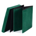 Pufa składana L z guzikami - 38x38x38cm aksamit zielona Pufa składana L z guzikami - 38x38x38cm aksamit zielona