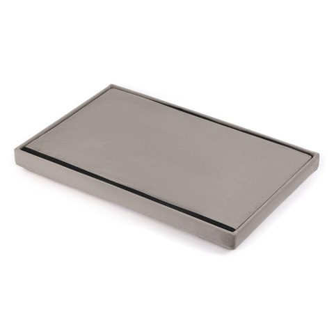 Pufa składana XL z guzikami - 60x38x38cm aksamit beż Pufa składana XL z guzikami - 60x38x38cm aksamit beż