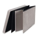Pufa składana XL z guzikami - 60x38x38cm aksamit beż Pufa składana XL z guzikami - 60x38x38cm aksamit beż
