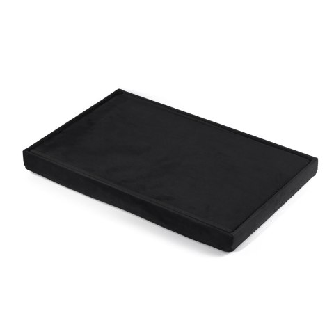 Pufa składana XL z guzikami - 60x38x38cm aksamit czarna Pufa składana XL z guzikami - 60x38x38cm aksamit czarna