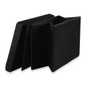 Pufa składana XL z guzikami - 60x38x38cm aksamit czarna Pufa składana XL z guzikami - 60x38x38cm aksamit czarna