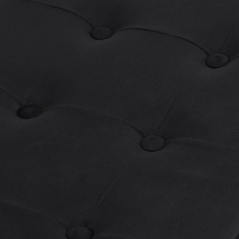 Pufa składana XL z guzikami - 60x38x38cm aksamit czarna Pufa składana XL z guzikami - 60x38x38cm aksamit czarna