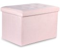 Pufa składana XL z guzikami - 60x38x38cm aksamit róż Pufa składana XL z guzikami - 60x38x38cm aksamit róż