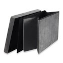 Pufa składana XL z guzikami - 60x38x38cm aksamit szara Pufa składana XL z guzikami - 60x38x38cm aksamit szara