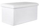 Pufa składana XXL z guzikami - 80x40x40cm ekoskóra biała Pufa składana XXL z guzikami - 80x40x40cm ekoskóra biała