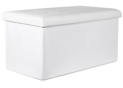 Pufa składana XXL z guzikami - 80x40x40cm ekoskóra biała Pufa składana XXL z guzikami - 80x40x40cm ekoskóra biała