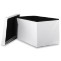 Pufa składana XXL z guzikami - 80x40x40cm ekoskóra biała Pufa składana XXL z guzikami - 80x40x40cm ekoskóra biała
