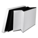 Pufa składana XXL z guzikami - 80x40x40cm ekoskóra biała Pufa składana XXL z guzikami - 80x40x40cm ekoskóra biała