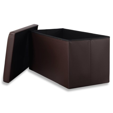 Pufa składana XXL z guzikami - 80x40x40cm ekoskóra brąz Pufa składana XXL z guzikami - 80x40x40cm ekoskóra brąz