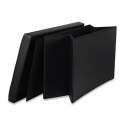 Pufa składana XXL z guzikami - 80x40x40cm ekoskóra czarna Pufa składana XXL z guzikami - 80x40x40cm ekoskóra czarna