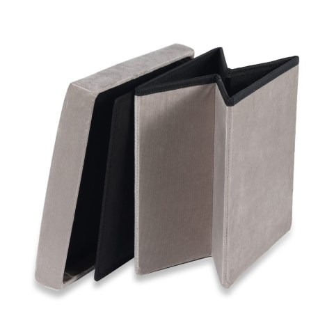 Pufa składana M - 30x30x30cm aksamit beż Pufa składana M - 30x30x30cm aksamit beż
