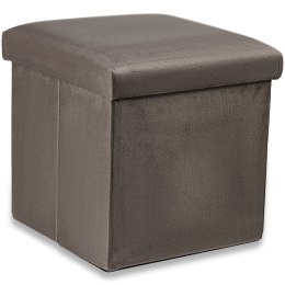 Pufa składana M - 30x30x30cm aksamit brąz