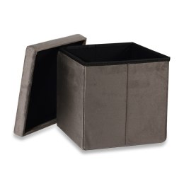 Pufa składana M - 30x30x30cm aksamit brąz