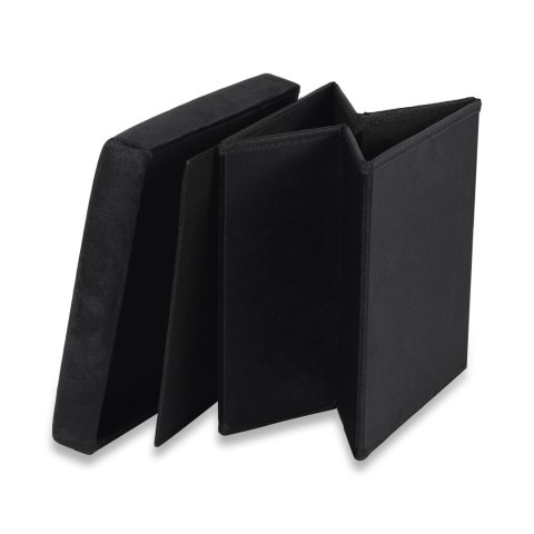 Pufa składana M - 30x30x30cm aksamit czarna Pufa składana M - 30x30x30cm aksamit czarna