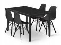 Zestaw stół prostokątny TESSA 120x60 czarny + 4 krzesła OSAKA czarne Zestaw stół prostokątny TESSA 120x60 czarny + 4 krzesła OSAKA czarne