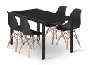 Zestaw stół prostokątny TESSA 120x60 czarny + 4 krzesła OSAKA czarne Zestaw stół prostokątny TESSA 120x60 czarny + 4 krzesła OSAKA czarne