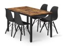 Zestaw stół prostokątny TESSA 120x60 rustykalny + 4 krzesła OSAKA czarne Zestaw stół prostokątny TESSA 120x60 rustykalny + 4 krzesła OSAKA czarne