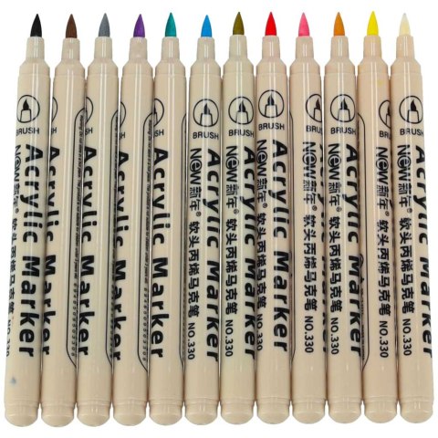 Markery akrylowe do tkanin kamieni pisaki flamastry mazaki wodoodporne DIY 12 szt. Markery akrylowe do tkanin kamieni pisaki flamastry mazaki wodoodporne DIY 12 szt.