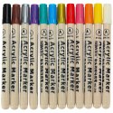 Markery akrylowe do tkanin kamieni pisaki flamastry mazaki wodoodporne DIY 12 szt. Markery akrylowe do tkanin kamieni pisaki flamastry mazaki wodoodporne DIY 12 szt.