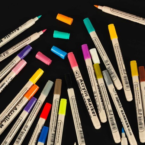 Markery akrylowe do tkanin kamieni pisaki flamastry mazaki wodoodporne DIY 24 szt. Markery akrylowe do tkanin kamieni pisaki flamastry mazaki wodoodporne DIY 24 szt.