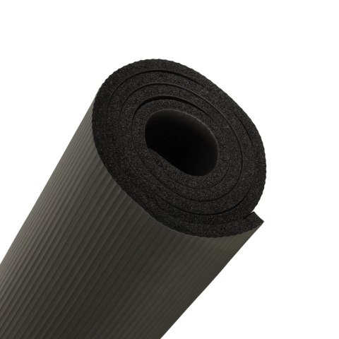 Mata do ćwiczeń jogi gimnastyczna treningowa fitness karimata gruba 1,5cm czarna + pokrowiec Mata do ćwiczeń jogi gimnastyczna treningowa fitness karimata gruba 1,5cm czarna + pokrowiec