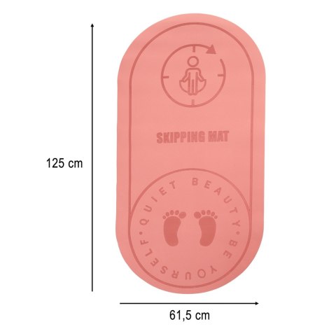 Mata fitness do ćwiczeń jogi skakania na skakance wygłuszająca antypoślizgowa 125x61.5x0,6 cm różowa Mata fitness do ćwiczeń jogi skakania na skakance wygłuszająca antypoślizgowa 125x61.5x0,6 cm różowa