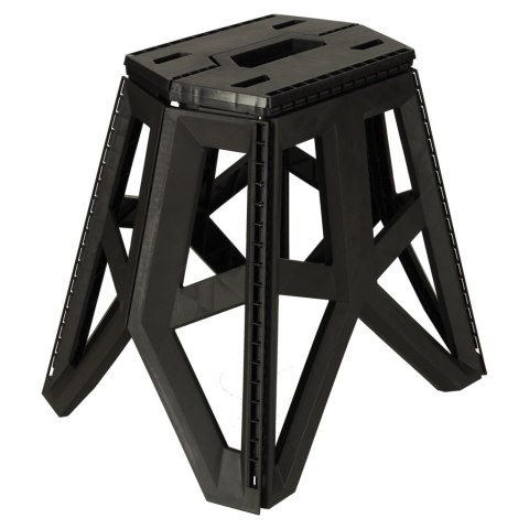 Taboret składany krzesełko turystyczne kempingowe przenośne 40 cm czarny Taboret składany krzesełko turystyczne kempingowe przenośne 40 cm czarny