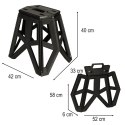 Taboret składany krzesełko turystyczne kempingowe przenośne 40 cm czarny Taboret składany krzesełko turystyczne kempingowe przenośne 40 cm czarny