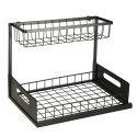 Organizer szafka półka kuchenna kosz pod zlew umywalkę wysuwana półka pojemnik 2-poziomowy metal Organizer szafka półka kuchenna kosz pod zlew umywalkę wysuwana półka pojemnik 2-poziomowy metal