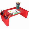 Stolik pod laptopa z organizerem podróżny samochodowy dla dzieci z kieszeniami śniadaniowy podstawka przenośny stabilny czerwony Stolik pod laptopa z organizerem podróżny samochodowy dla dzieci z kieszeniami śniadaniowy podstawka przenośny stabilny czerwony