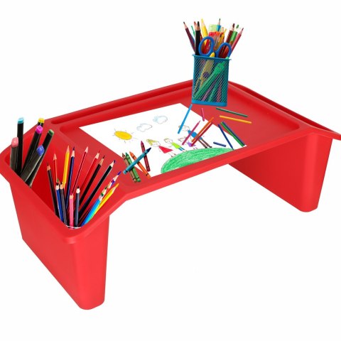 Stolik pod laptopa z organizerem podróżny samochodowy dla dzieci z kieszeniami śniadaniowy podstawka przenośny stabilny czerwony Stolik pod laptopa z organizerem podróżny samochodowy dla dzieci z kieszeniami śniadaniowy podstawka przenośny stabilny czerwony