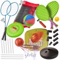 Zestaw sportowy 5w1 badminton koszykówka siatkówka tenis frisbee Zestaw sportowy 5w1 badminton koszykówka siatkówka tenis frisbee